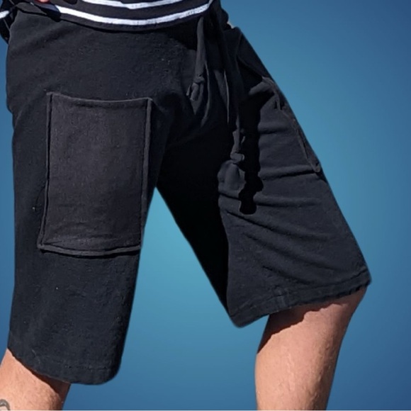 Swankety Swank Hemp Board Shorts with Front Pockets and Drawstring - Picture 3 of 5